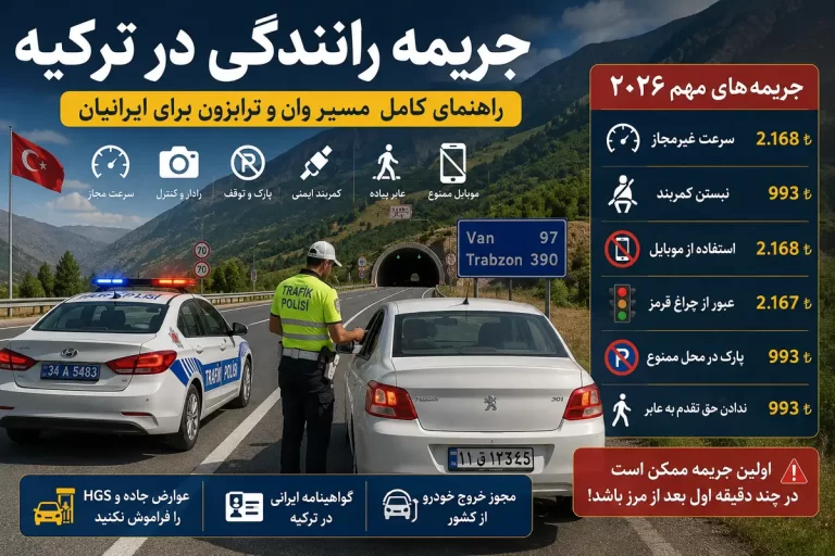 چطور در مسیر وان و ترابزون جریمه نشویم؟ قوانین رانندگی ترکیه برای ایرانیان