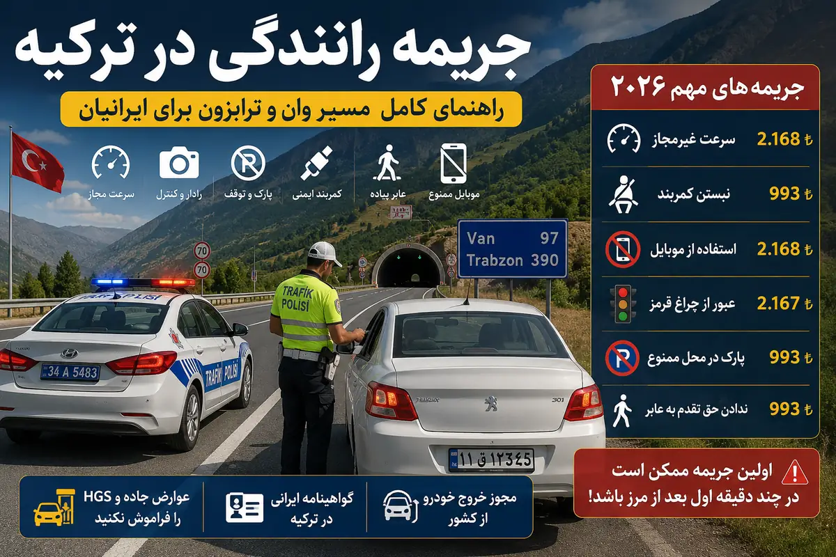 چطور در مسیر وان و ترابزون جریمه نشویم؟ قوانین رانندگی ترکیه برای ایرانیان