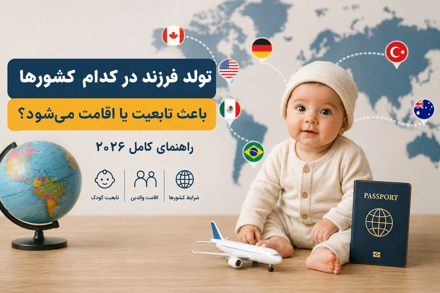 تابعیت از طریق تولد فرزند در ۲۰۲۶؛ کدام کشورها به کودک تابعیت و به والدین اقامت میدهند؟