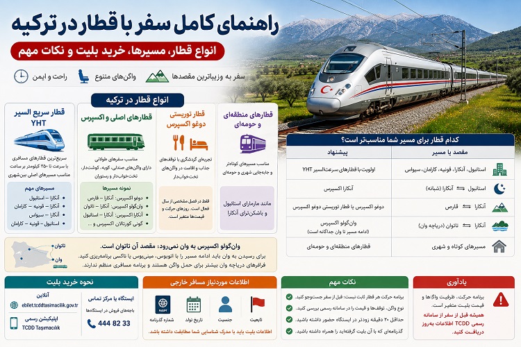 راهنمای قطارهای داخلی ترکیه؛ انواع قطار، خرید بلیت و مسیرهای مهم